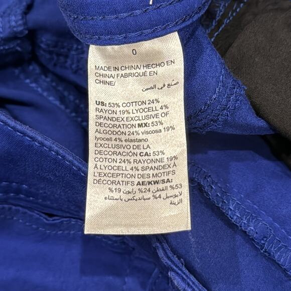 Chico's Women's Sateen Slim Crops Cobalt Blue Pant Size S/4 - Picture 8 of 9